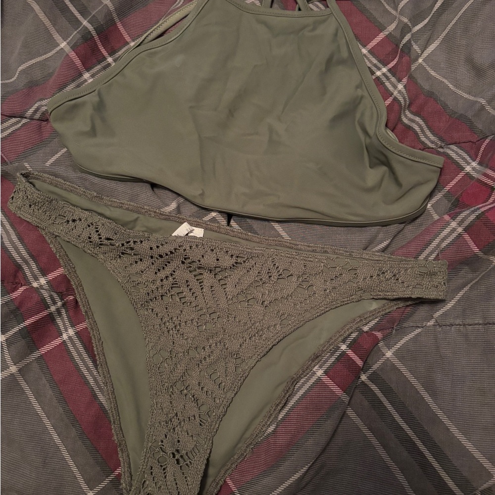 Aerie Green Bikini Swim Set